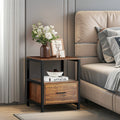 Vecelo Square Side Table Sofa Table End Table Nightstand With Drawers