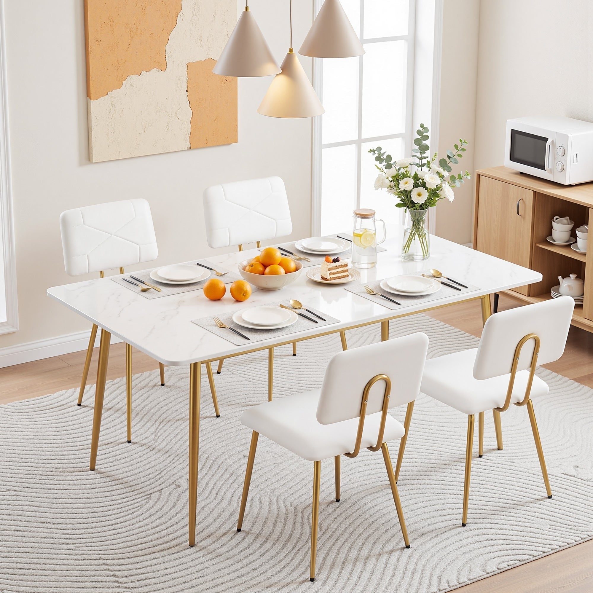 Vecelo Pu Leather Dining Chairs 2 4 Pack X Back Side Chairs With Gold Black Legs For Living Room Bedroom Study Kitchen