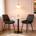 Vecelo Set Of 2 Pu Leather Dining Chair Armless Accent Chair Upholstered Side Chair With Metal Legs And High Density Foam