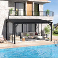Veikous Aluminum Galvanized Steel Lean To Gazebo Outdoor Gazebo For Patio Terrace Pool