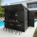 Veikous Outdoor Garden Bar Hut With Sloped Metal Roof Secure Door Lock