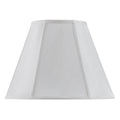 White Fabric And Metal Vertical Piped Basic Empire Shade