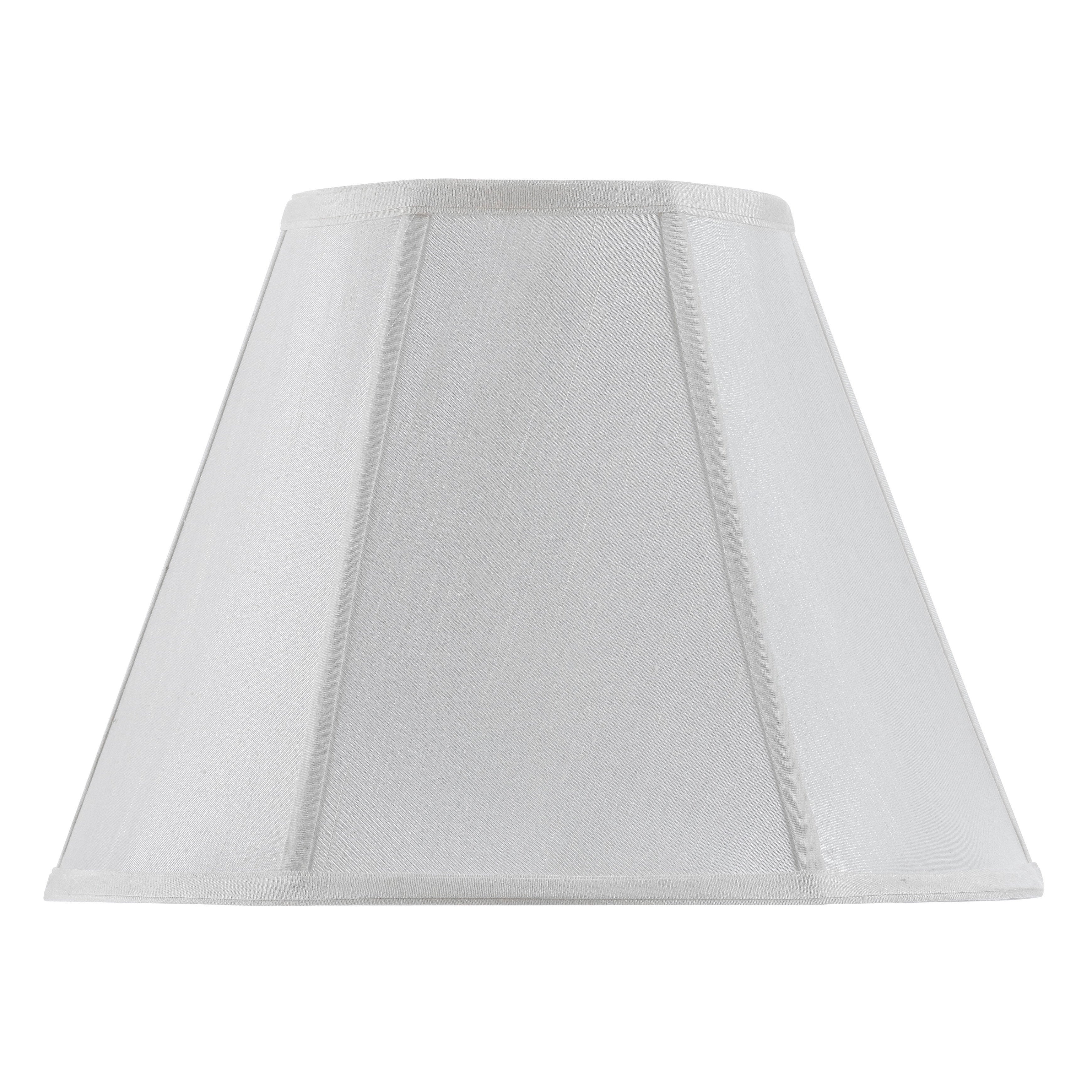 White Fabric And Metal Vertical Piped Basic Empire Shade