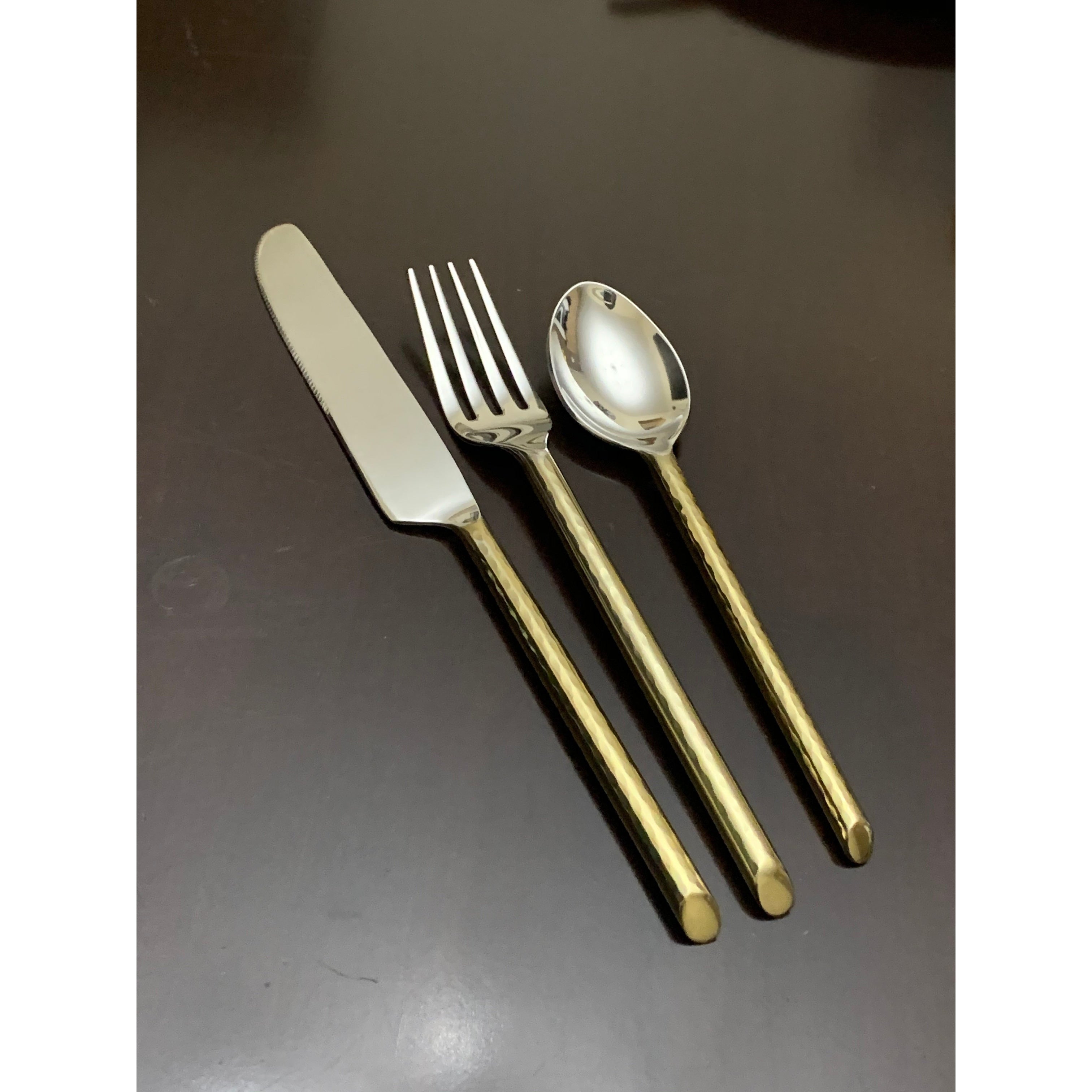 Vibhsa Golden Dinner Knives Dinner Forks Teaspoons 36 Pieces Set