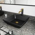 Vigo Black Roma Matteshell Vessel Bathroom Sink And Lexington Cfiber Faucet In Matte Brushed Gold And Matte Black