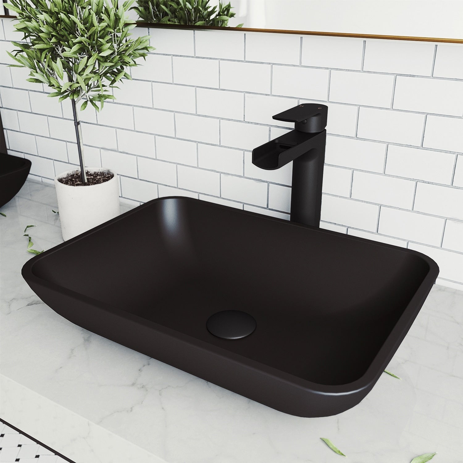 Vigo Black Sottile Matteshelltm Vessel Bathroom Sink