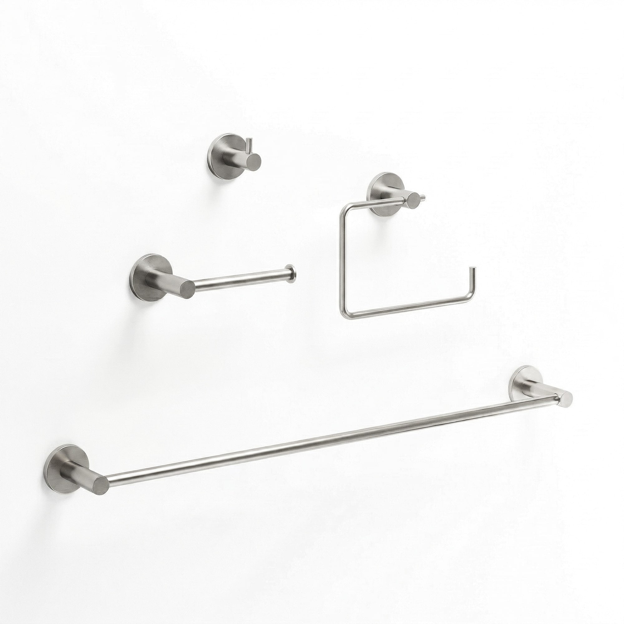 Vigo Cass 4 Piece Bathroom Hardware Accessory Set With 24 In. Towel Bar Toilet Paper Holder Hand Towel Holder Hook