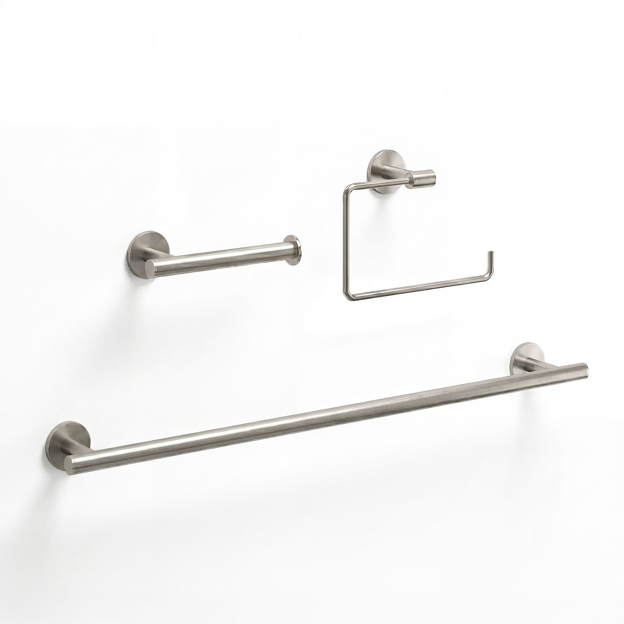 Vigo Elan 3 Piece Bathroom Hardware Accessory Set With 24 In. Towel Bar Toilet Paper Holder Hand Towel Holder