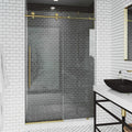 Vigo Elan E Class 68 In. X 76 In. Frameless Sliding Shower Door In Matte Brushed Gold With Clear Glass