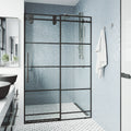 Vigo 52 56 Inch Grid Elan Adjustable Sliding Shower Door In Matte Black