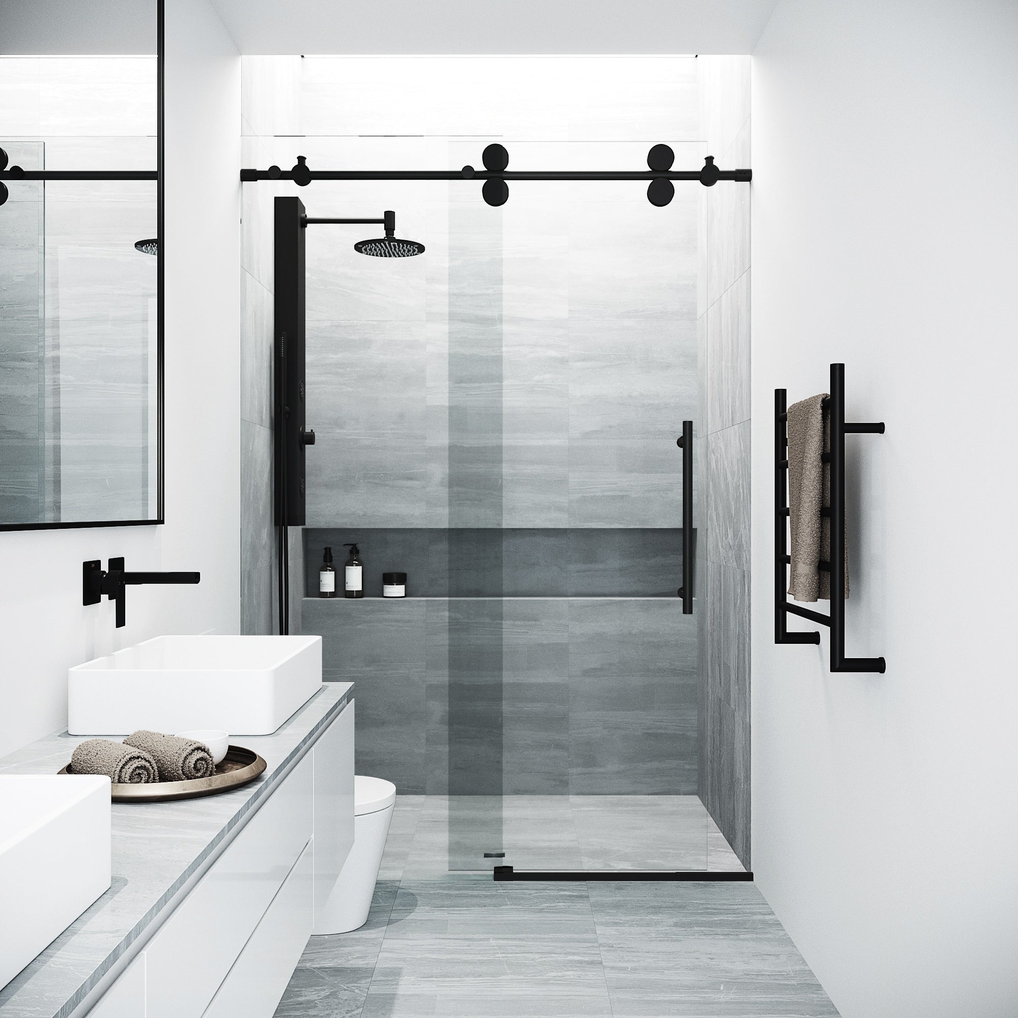 Vigo Elan Clear Adjustable Frameless Sliding Shower Door