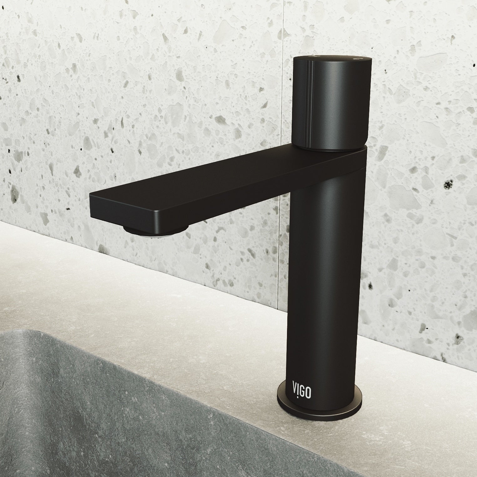 Vigo Halsey 1 Handle Single Hole Bathroom Faucet In Matte Black