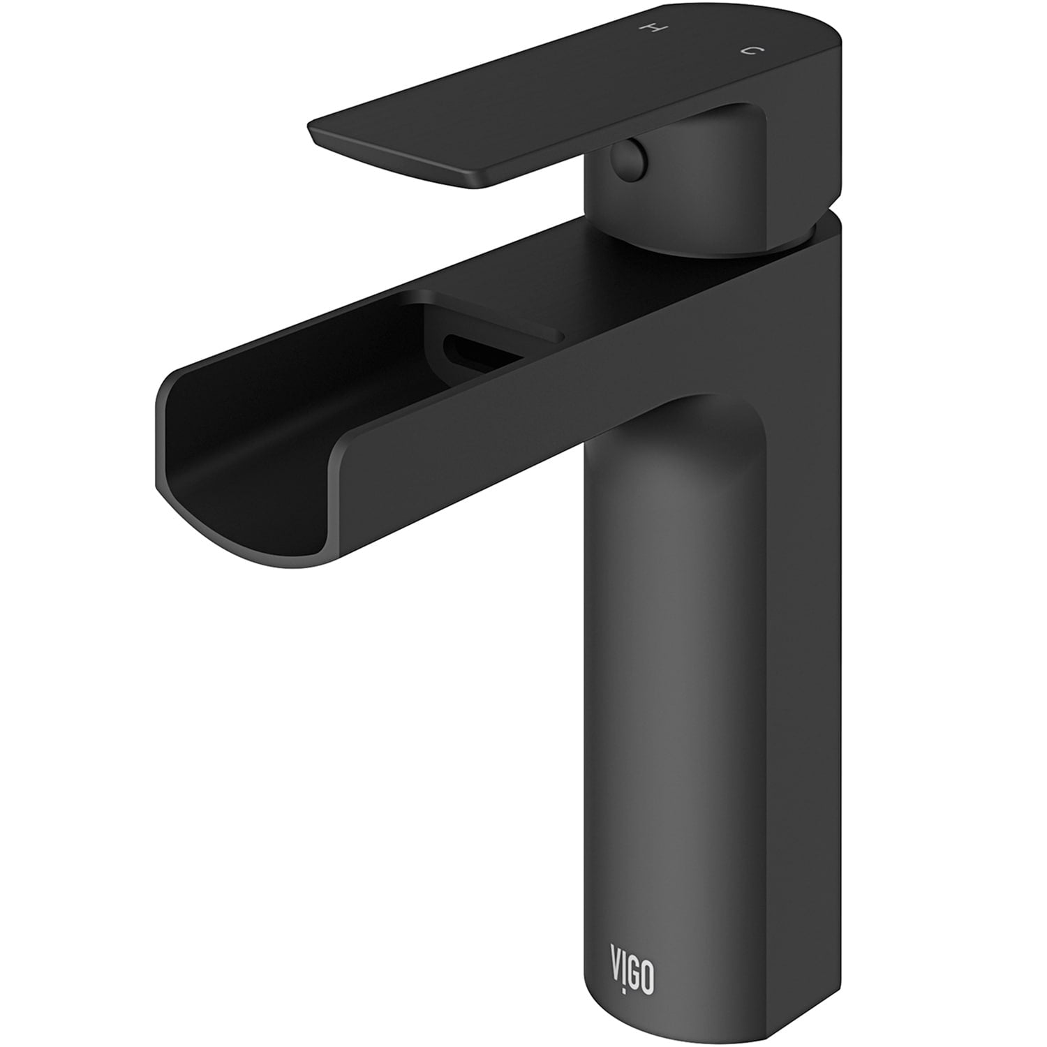 Vigo Ileana Matte Black Single Hole Bathroom Faucet