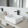 Vigo Jasmine White Matte Stone Vessel Bathroom Sink