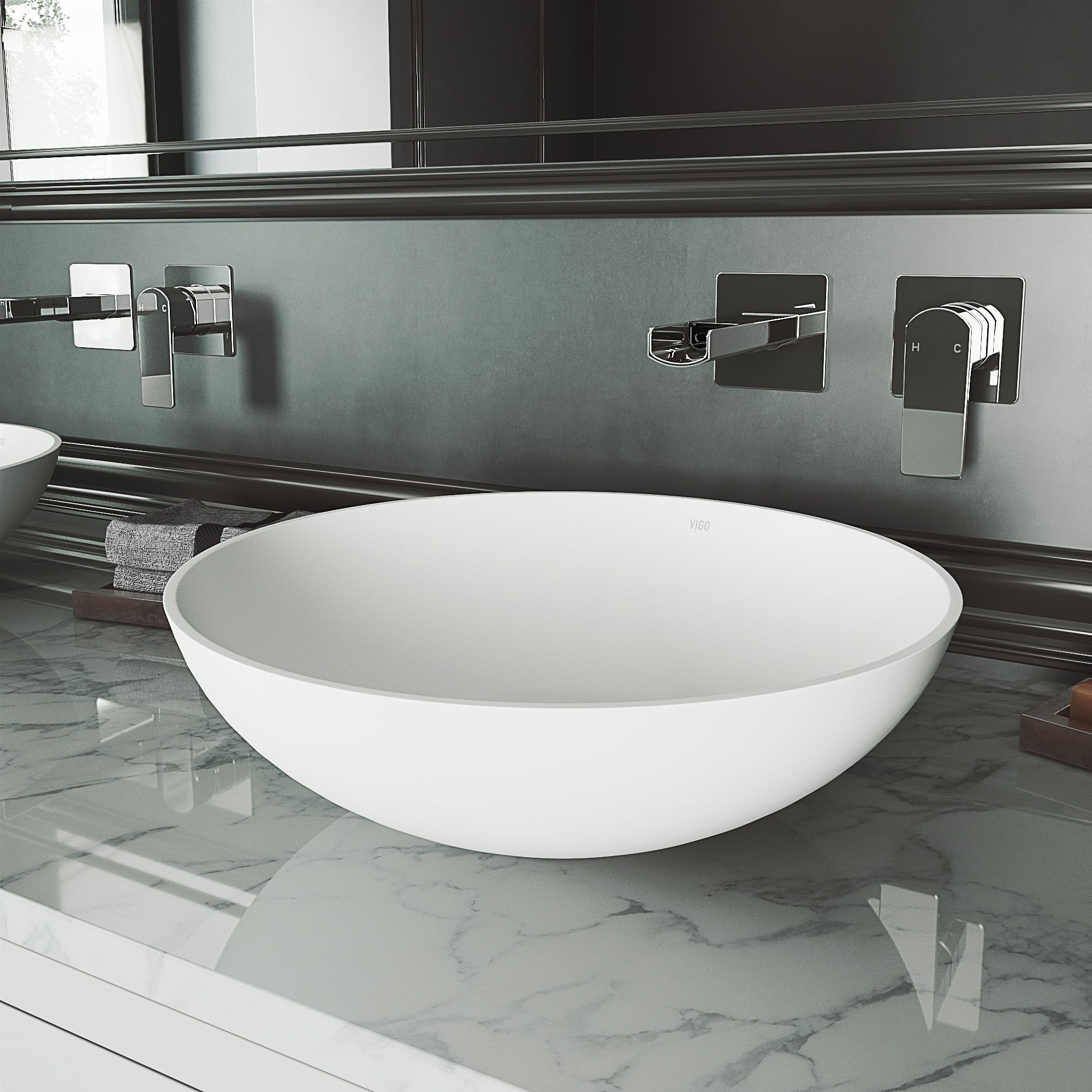 Vigo Lotus Matte Stonetm Vessel Bathroom Sink