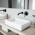 Vigo Magnolia Matte Stone Bathroom Sink Set And Olus Wall Mount Faucet