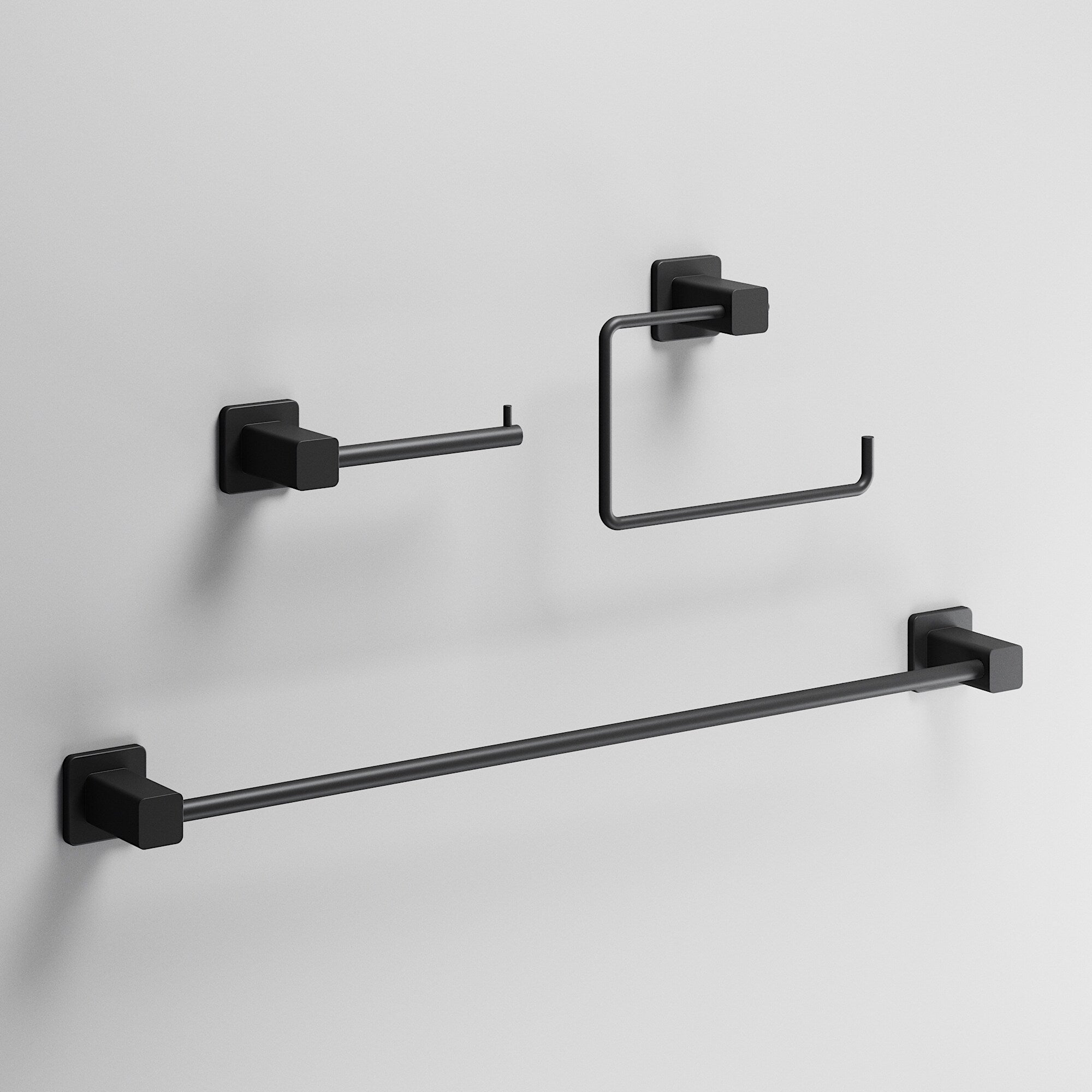 Vigo Meridian 3 Piece Bathroom Hardware Accessory Set With 24 In. Towel Bar Toilet Paper Holder Hand Towel Holder