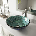 Vigo Oceania Glass Vessel Sink And Linus Brushed Nickel Faucet Set