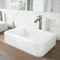 Vigo Petunia Matte White Stone Vessel Bathroom Sink
