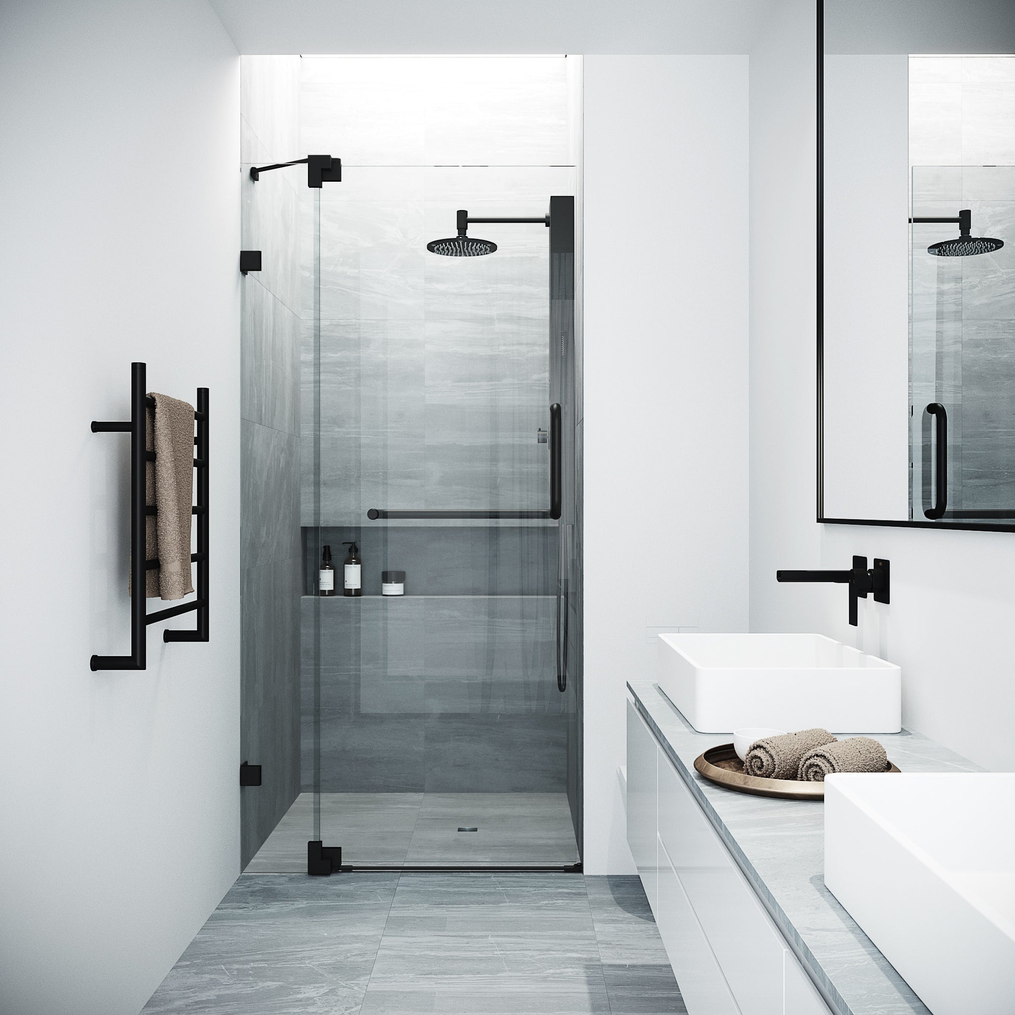 Vigo Pirouette Clear Adjustable Frameless Pivot Shower Door
