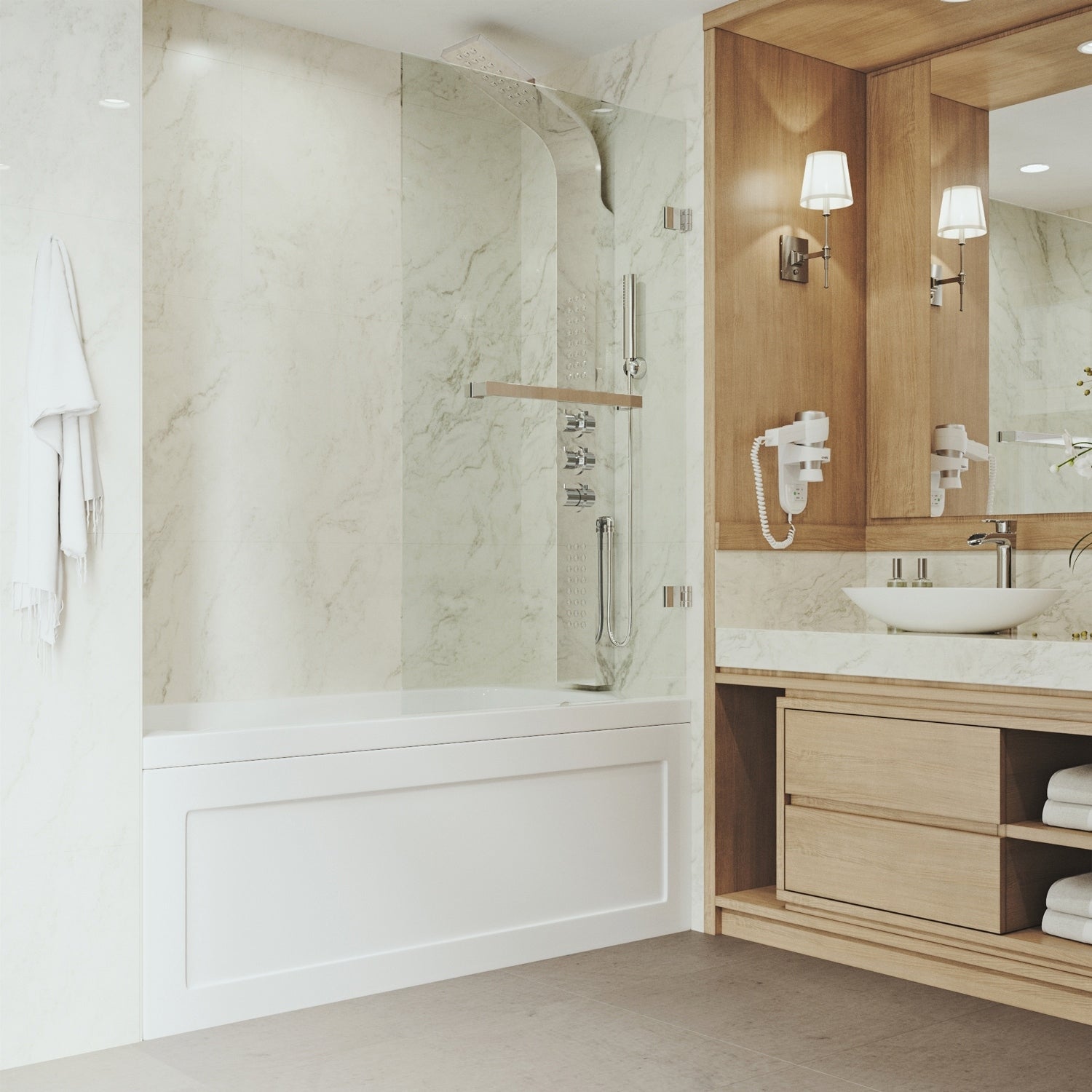 Vigo Rialto Clear Bathtub Door