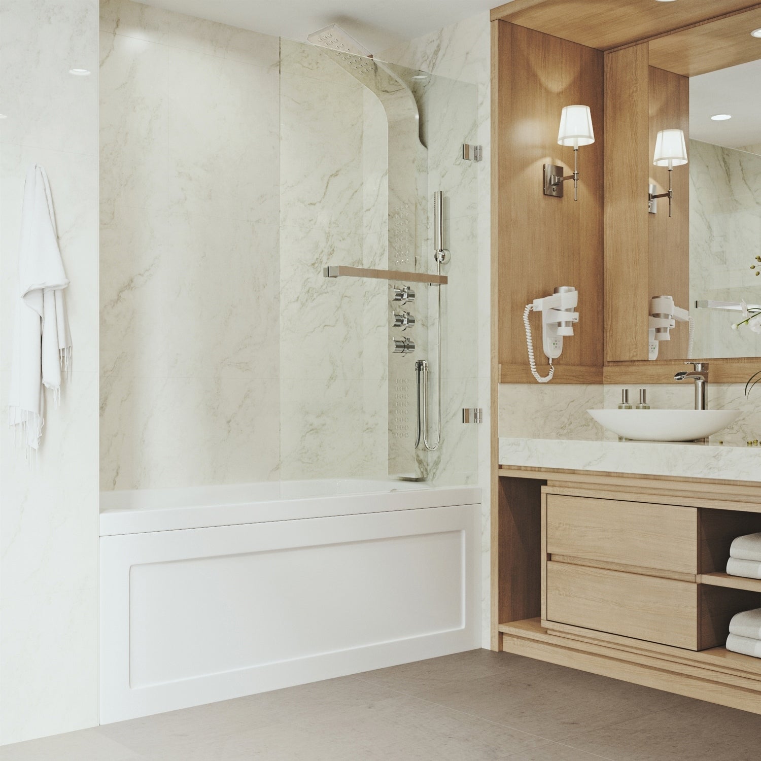 Vigo Rialto Clear Bathtub Door