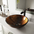 Vigo Russet Glass Vessel Bathroom Sink And Niko Vessel Faucet Set