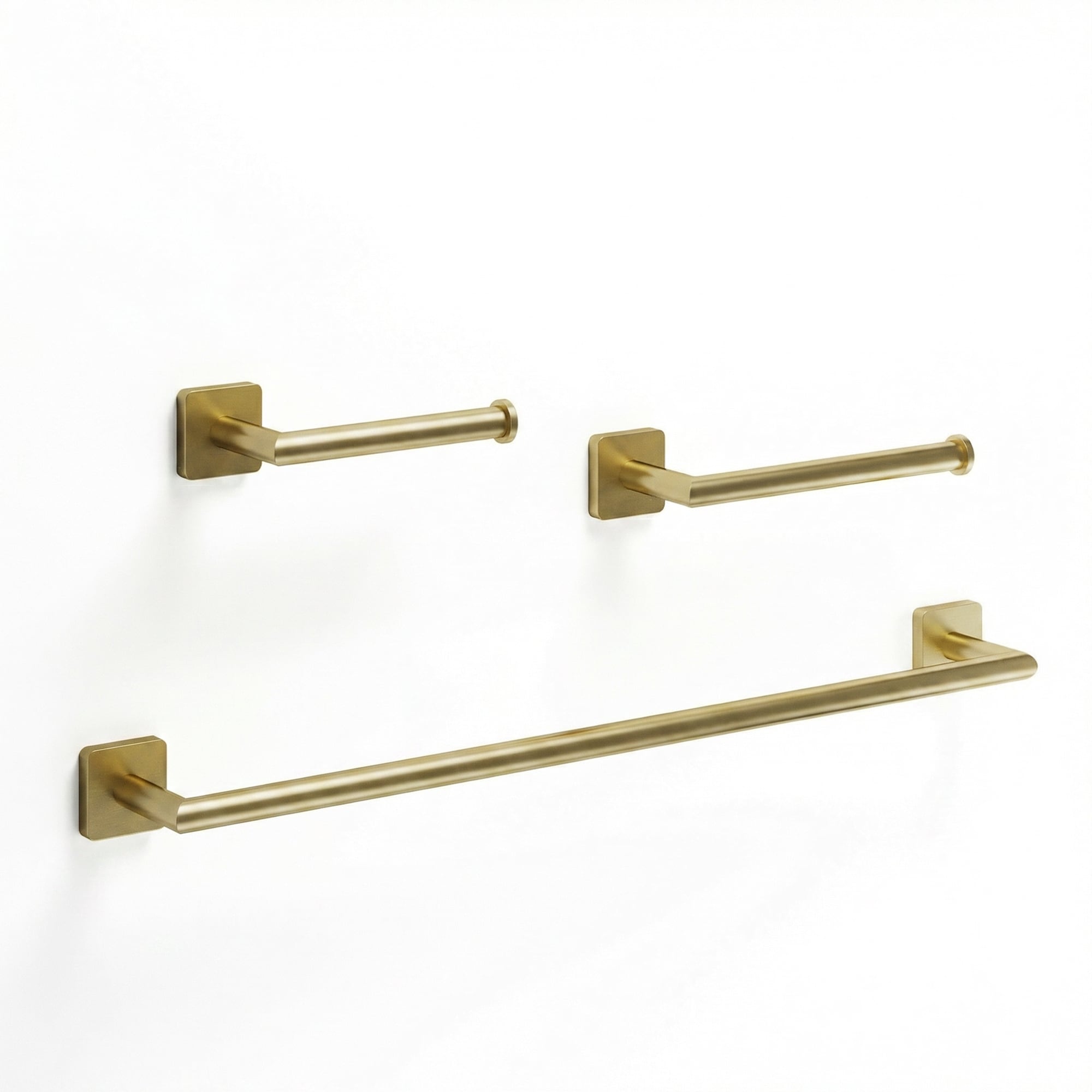 Vigo Satro 3 Piece Bathroom Hardware Accessory Set With 24 In. Towel Bar Toilet Paper Holder Hand Towel Holder