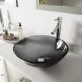 Vigo Sheer Black Glass Vessel Bathroom Sink And Dior Faucet Set