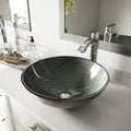 Vigo Simply Silver Glass Vessel Sink And Linus Chrome Faucet Set