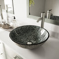 Vigo Titanium Glass Vessel Bathroom Sink And Seville Vessel Faucet Set