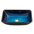 Vigo Turquoise Water Glass Rectangular Vessel Bathroom Sink