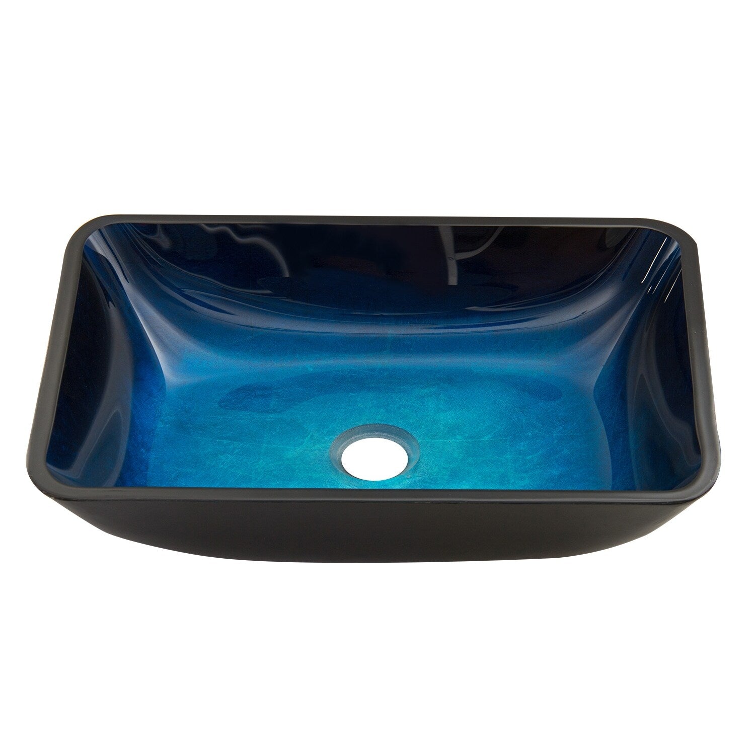 Vigo Turquoise Water Glass Rectangular Vessel Bathroom Sink