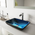 Vigo Turquoise Water Glass Vessel Bathroom Sink And Niko Faucet Set