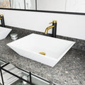 Vigo Vinca Matte Stone Vessel Bathroom Sink And Lexington Cfiber Faucet In Matte Brushed Gold And Matte Black