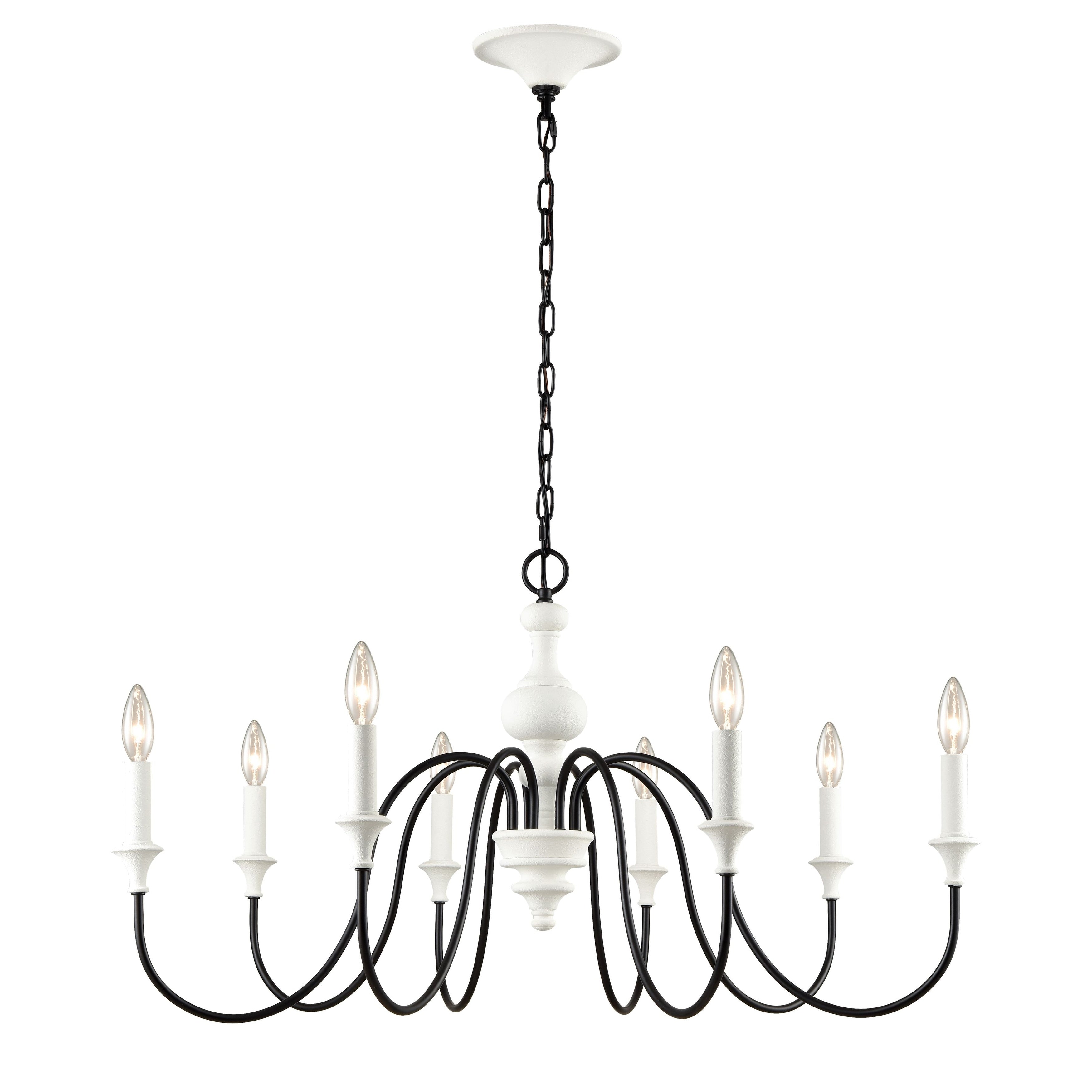 Val De Loire 28 Inch Wide 6 Light Chandelier In White