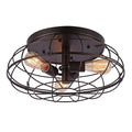Valdemar Black 3 Light Flushmount With Black Shade