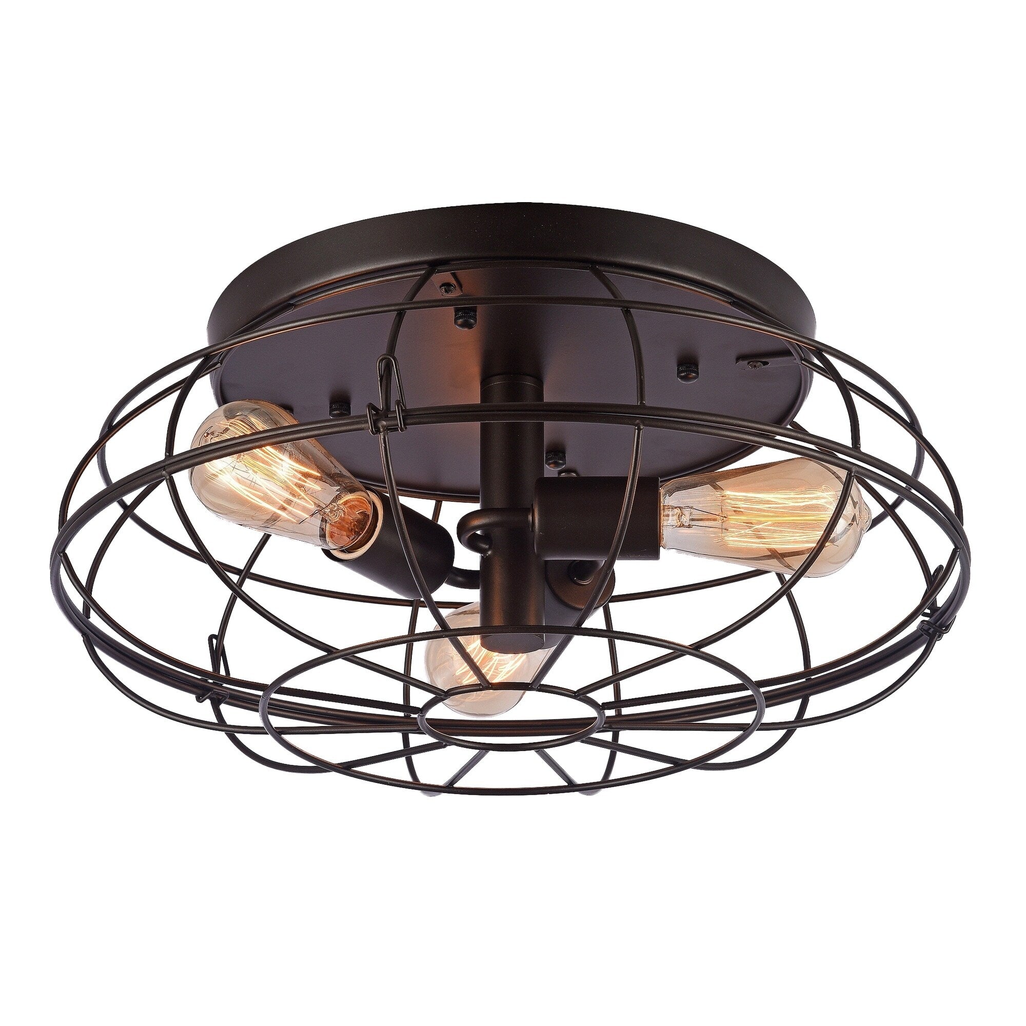 Valdemar Black 3 Light Flushmount With Black Shade