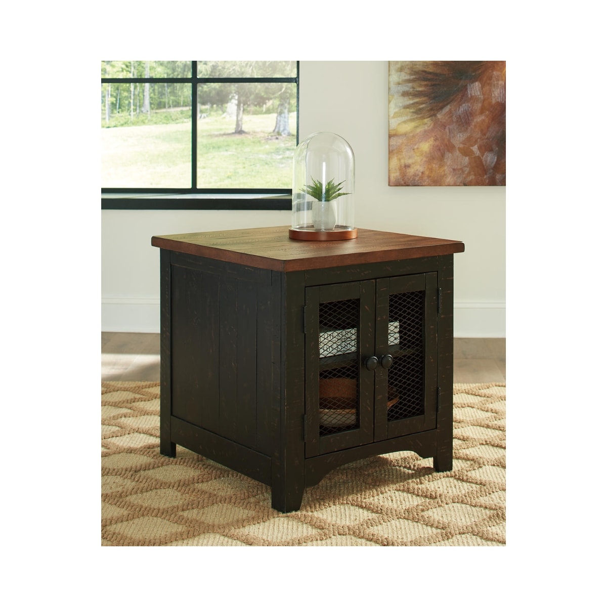 Carbon Loft Hockley 2 Tone Pinewood Rectangular End Table
