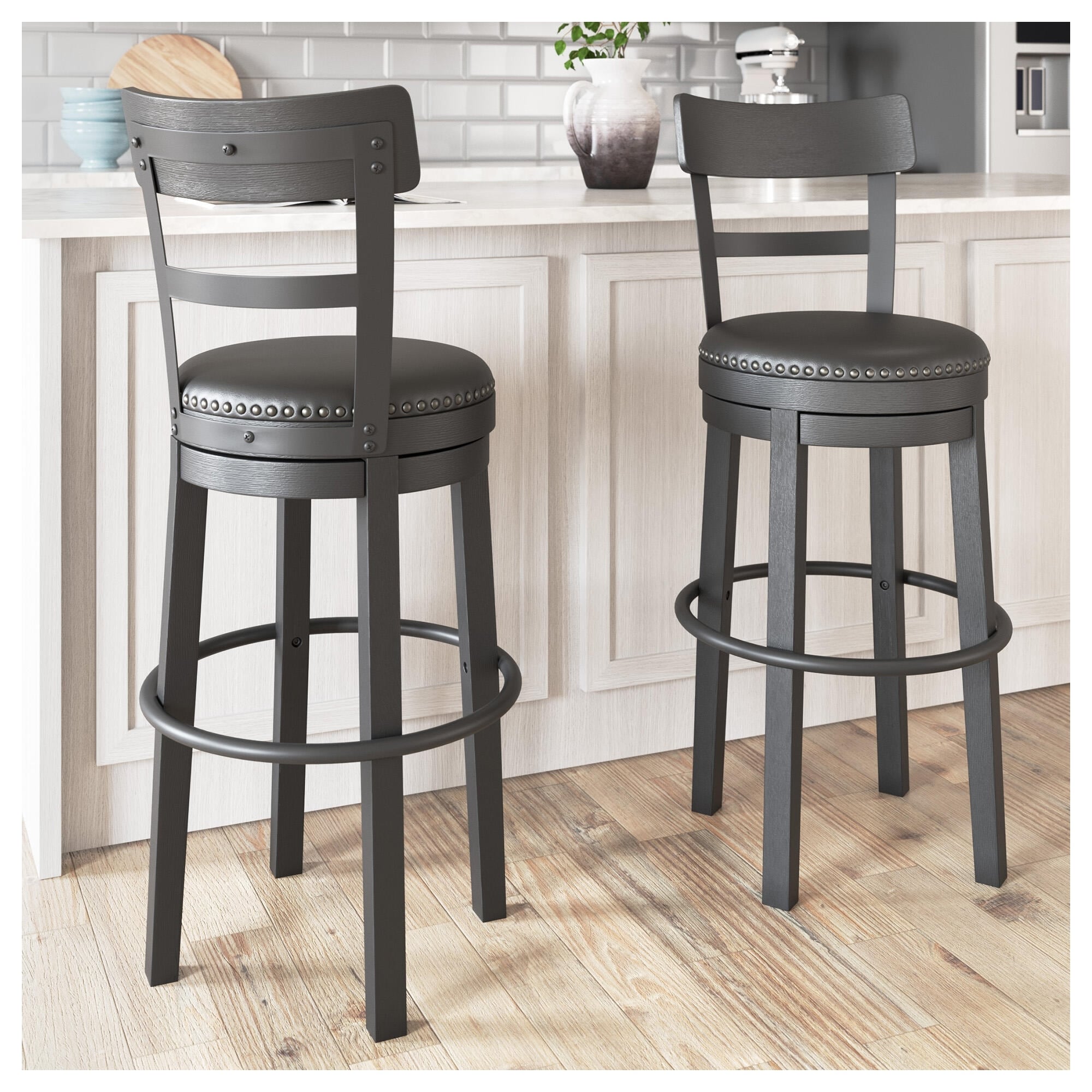 Valebeck Counter Height Swivel Barstool Brown