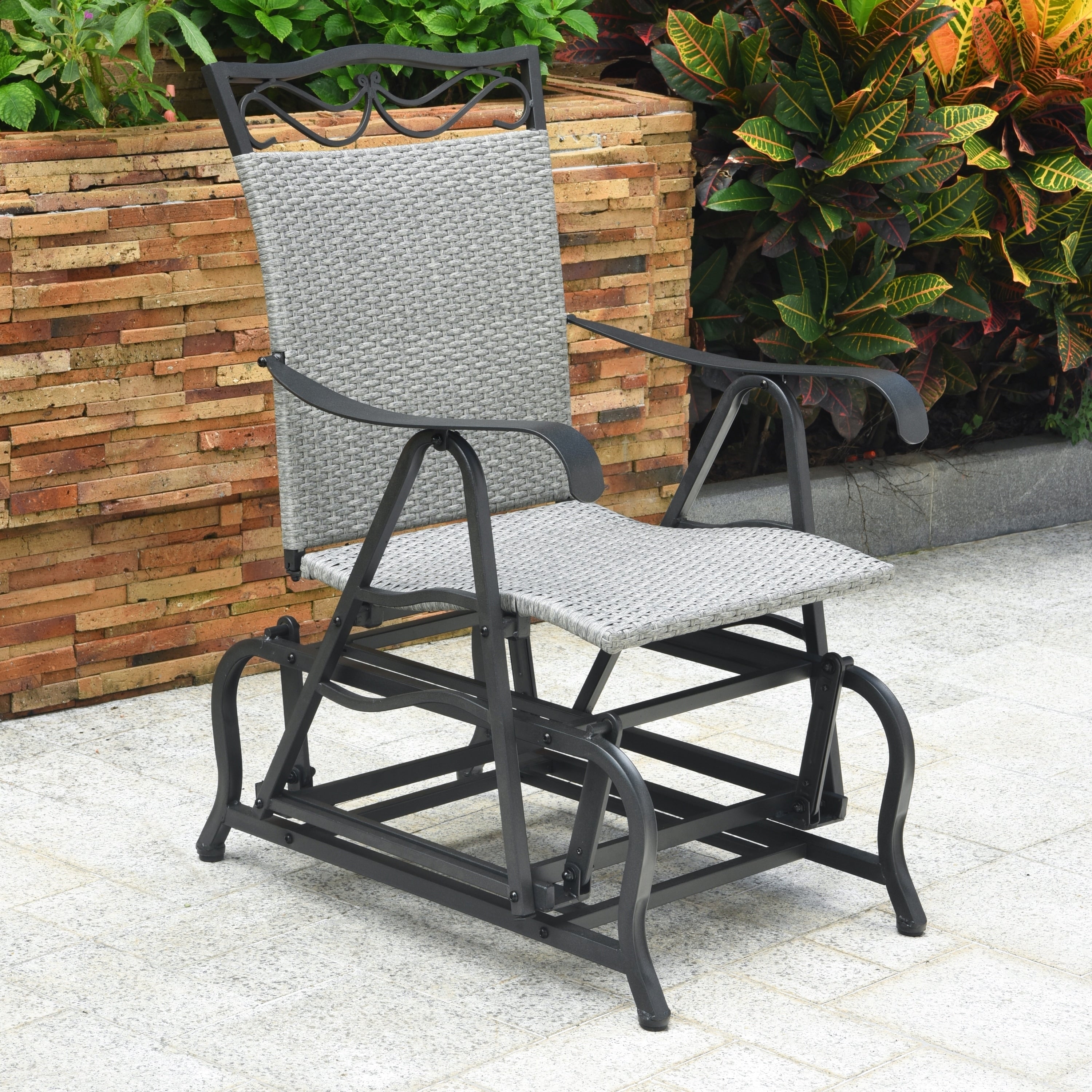 International Caravan Valencia Resin Wicker Glider Chair