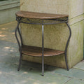 International Caravan Valencia Resin Wicker Outdoor Half Moon Table