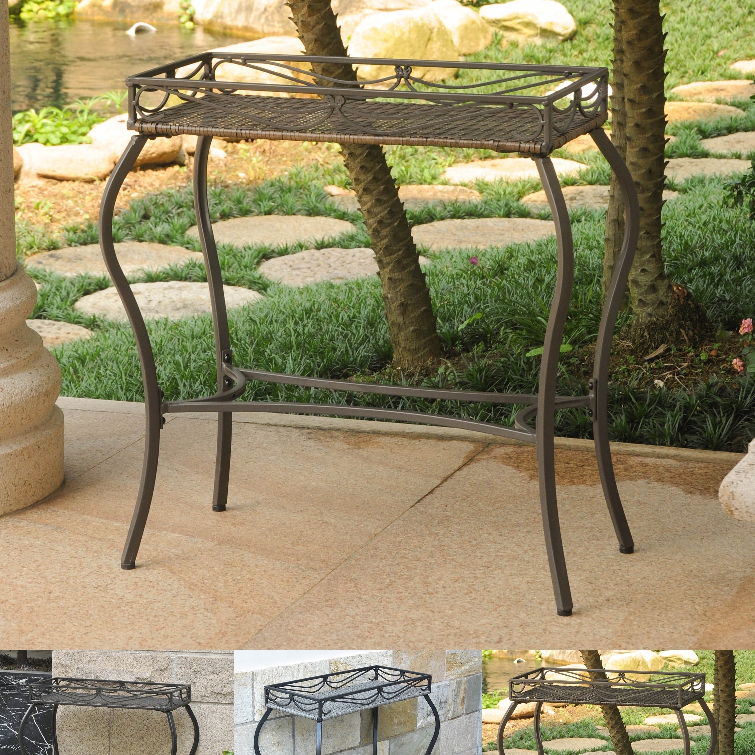International Caravan Valencia Resin Wicker Plant Stand