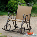 International Caravan Valencia Resin Wicker Steel Frame Rocking Chair