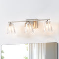 Valentin 24 Inch 3 Light Brushed Nickel Vanity Light With Clear Pressed Glass Shades