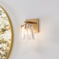 Valentin 4 Inch 1 Light Champagne Gold Vanity Light With Clear Pressed Glass Shade
