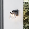 Valentin 4 Inch 1 Light Matte Black Vanity Light With Clear Pressed Glass Shade