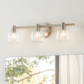 Valentina 24 Inch 3 Light Brushed Nickel Vanity Light With Clear Glass Shades