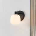 Valentina 5 Inch 1 Light Matte Black Vanity Light With Etched Opal Glass Shade
