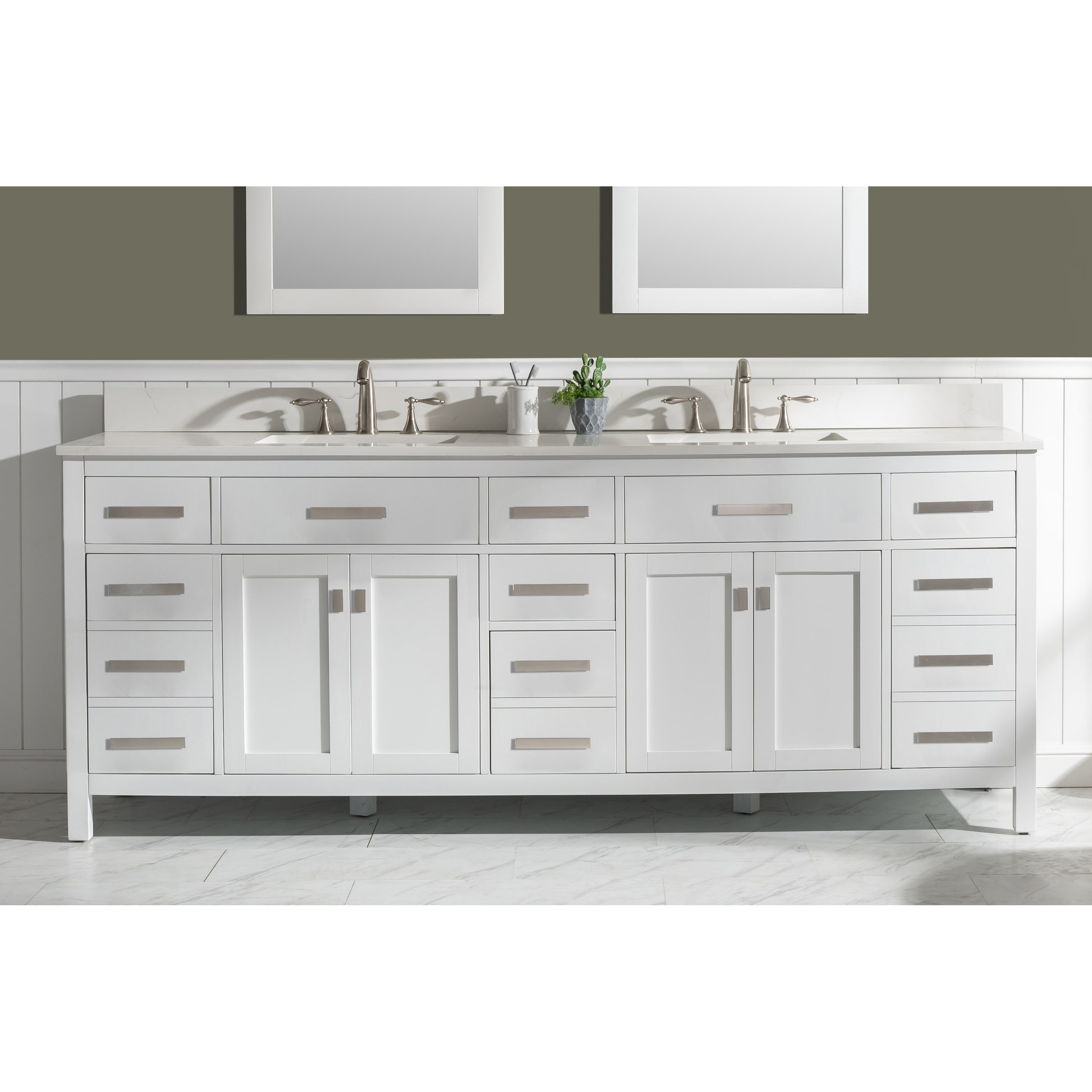 Strick Bolton Annibale Single White Carrara Marble Vanity